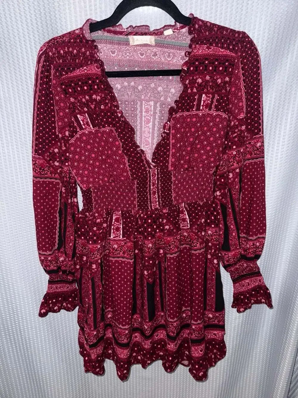 altar'd state pink patchwork dress Altar'd State Patchwork Above Knee & Mini Dresses
